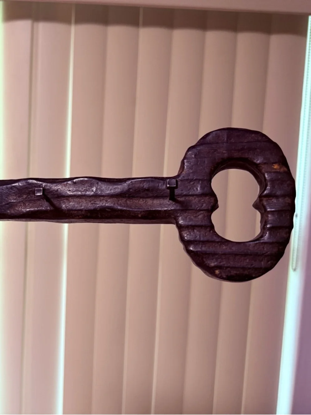 Decorative Large Vintage-Style Wall Key - Brown